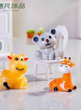 2026跨境实色动物系列树脂工艺品客厅摆件家居装饰创意微景观萌粒