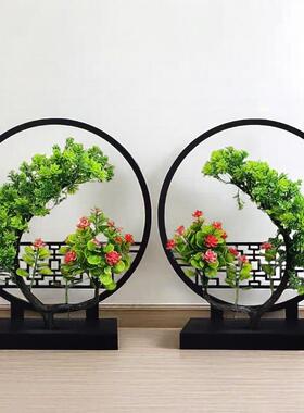 2026仿真花景室内客厅屏风小摆件电视柜茶几摆设植物塑料花盆栽摆