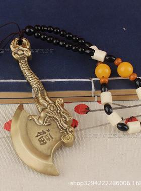 2026纯铜财字斧头斧子一福压百祸龙头斧头居家客厅装饰品古玩铜器