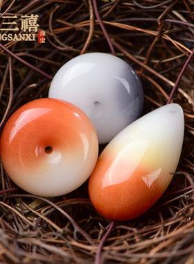 2026新疆天然金丝玉吊坠和田玉水滴平安扣羊脂白玉坠挂件毛衣项链