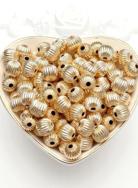 202614K包金配件 保色铜隔珠南瓜珠饰品手链项链DIY手工串珠材料