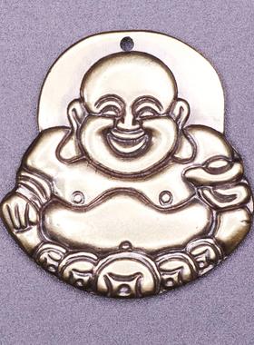 2026黄铜双面弥勒佛铜牌钥匙扣挂件挂坠吊坠小工艺礼品宝宝佛吊坠