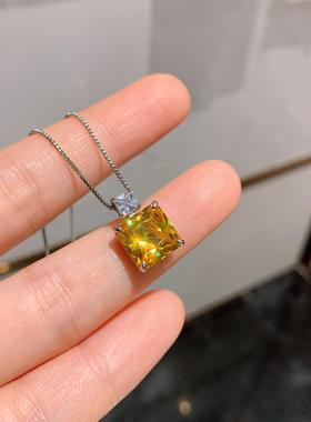 2025庄生生珠宝厂家直销彩宝款欧美镶仿真黄钻吊坠复古女式优雅项