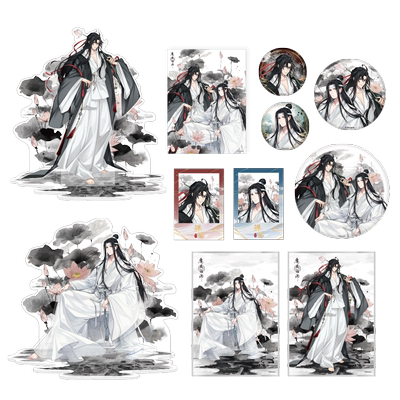 南漫社正版 魔道祖师动画周边《禅意》系列 魏无羡蓝忘机徽章立牌