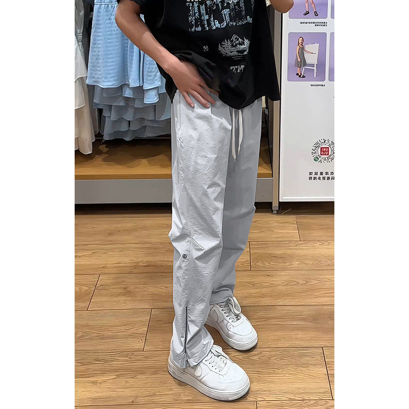 夏季薄款九分裤男款潮牌痞帅直筒裤2025新款男士速干运动休闲裤子