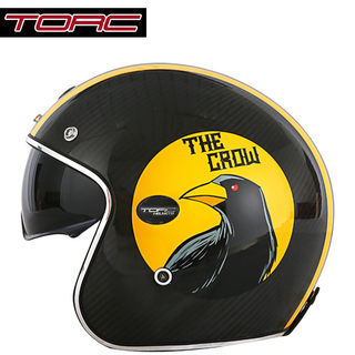 TORC碳纤维复古头盔半盔男夏季摩托车个性机车半覆式女四季轻便式