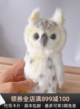 HANSA海德薇猫头鹰宝宝毛绒玩具公仔可爱雪鸮公仔儿童生日礼物