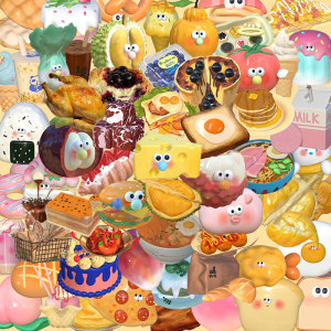 卡通可爱食物贴纸ins风ipad行李箱手机壳电脑装饰贴画个性防水贴画