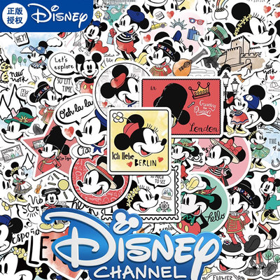 【迪士尼官方授权】50张米奇穿搭贴纸可爱卡通涂鸦创意装饰ipad手机电脑防水贴画