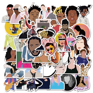 50张音乐家哈里泰勒等歌手合集涂鸦贴纸行李箱笔记本电脑防水贴纸