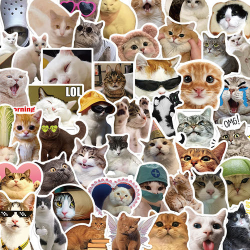 50张猫咪表情包贴纸搞笑