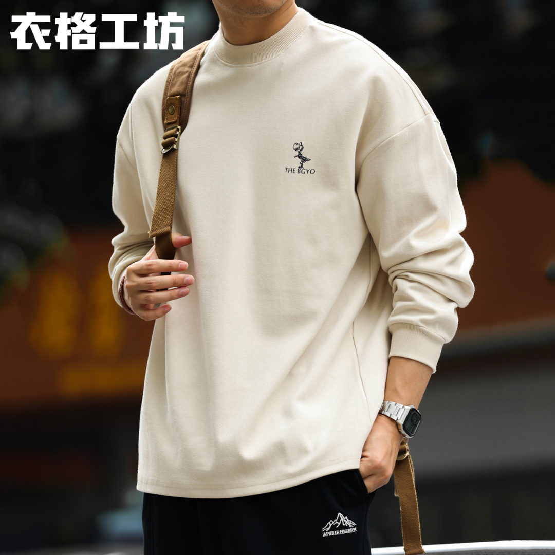 300g重磅长袖T恤男士款秋冬季