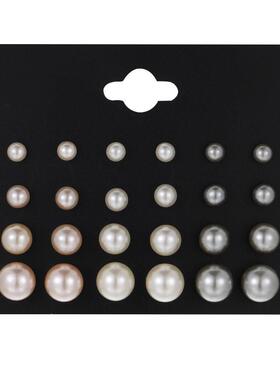 Stud earrings set 12 pieces耳针套装12件套高级感覆古珍珠耳钉