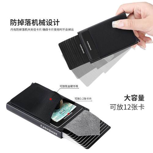 Rfid Smart Wallet Card Holder Metal Thin Slim Men Women Wal1
