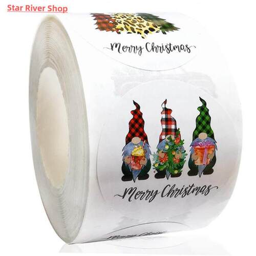 500pcs Kraft Paper Round Labels Christmas Gift Sticker Xmas