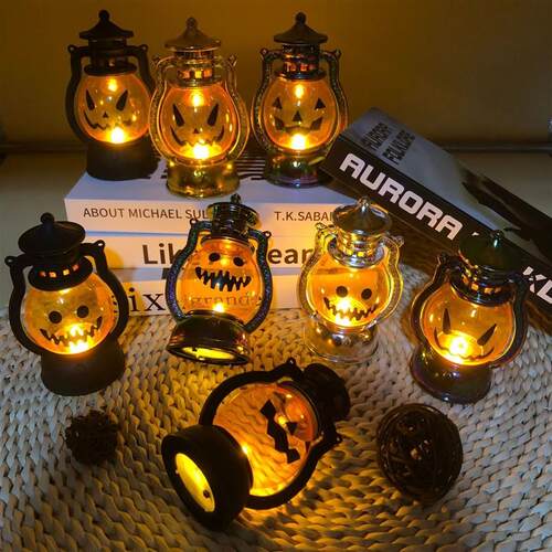Halloween decorations pumpkin electronic candle hand light