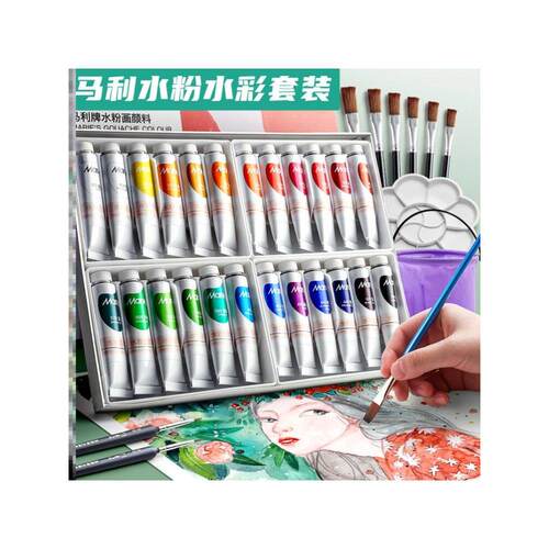 acrylic colour paint watercolor gouache 24 color oil paints