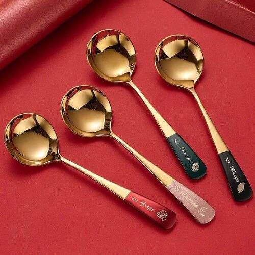 16cm*4.3cm Creative Round Head Coffee Spoons Stainless