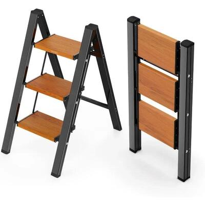Step Ladder with Widened Pedals, Folding Step Stool with Ant