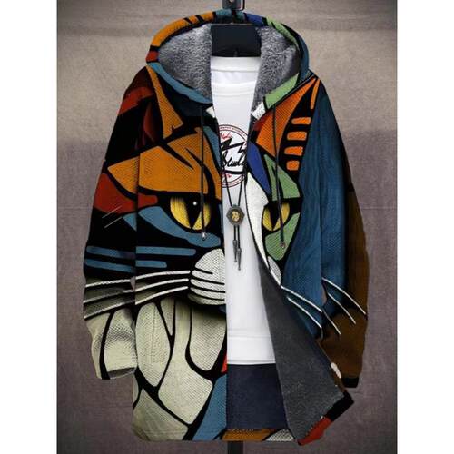 3D men's printed casual trend loose jacket男印花休闲潮流