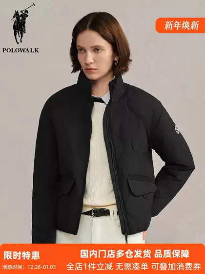 Polowalk Outdoor Warm Stand-Up Collar Cotton Jacket for Women, New Autumn and Winter Design, Fashionable and Lightweight Padded Jacket