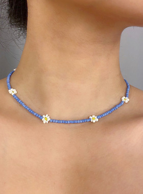 欧美跨境饰品彩色米珠手工串珠项