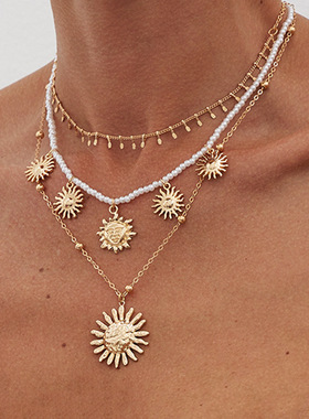 欧美跨境复古民族风金属太阳花吊