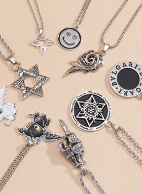 日韩潮款长款嘻哈不锈钢毛衣链男