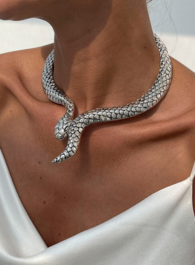 欧美跨境设计感夸张金属蛇形弹簧