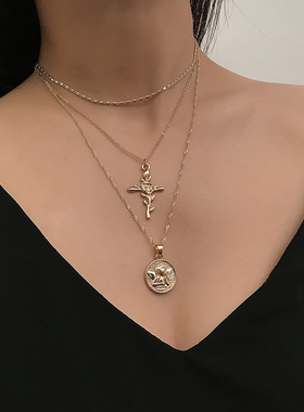 欧美跨境饰品复古十字架玫瑰花多