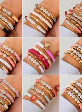 欧美Mother's Day母亲节字母手链套装 百搭礼品纪念mom串珠手饰女