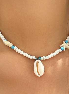 欧美跨境饰品沙滩度假米珠串珠项