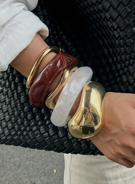 欧美跨境时尚不规则晕染亚克力宽