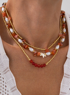 欧美跨境波西米亚不规则碎石米珠