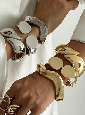 欧美跨境bracelet赛博风朋克金属