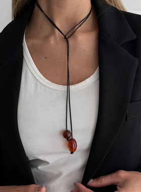 欧美跨境简约ins晕染树脂串珠吊