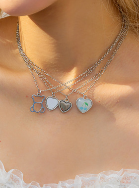 欧美跨境饰品嘻哈甜酷钛钢小熊项