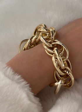 欧美跨境饰品 个性简约麻花链条手饰  时尚lady字母桃心吊坠手链