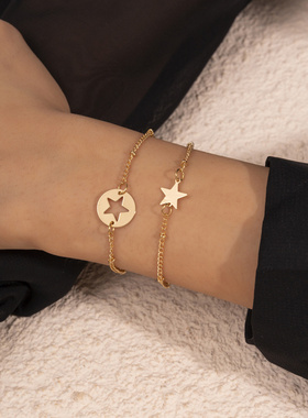 嘻哈简约个性心形蝴蝶手链女欧美