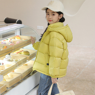 新款韩版泡芙儿童羽绒服轻薄加厚男童女童宝宝中大童短款冬装外套