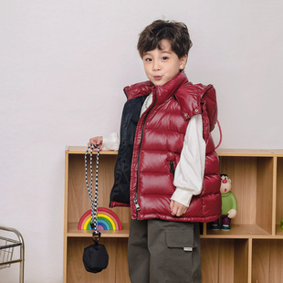 儿童羽绒马甲马雅加厚男童女童背心坎肩外穿冬季中大童宝宝羽绒服