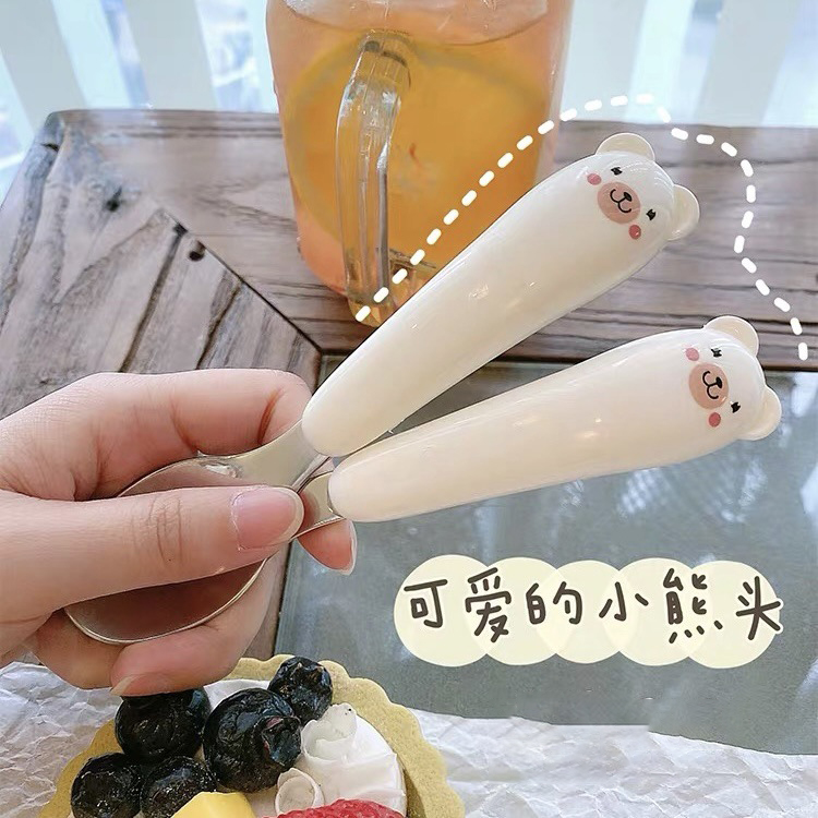 304儿童不锈钢叉勺套装宝宝学吃饭餐具勺子叉子训练婴儿辅食碗勺