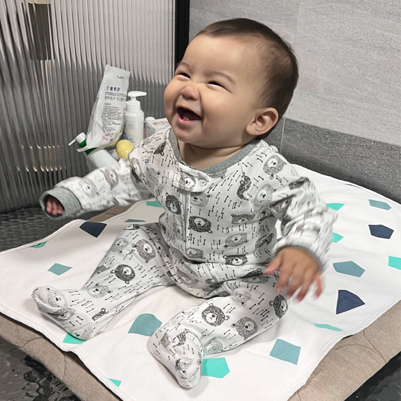 儿童连体睡袋长袖a类睡衣新生宝宝纯棉包脚婴儿春夏季男女童爬服