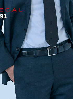REGAL丽格日本制商务通勤亮面真皮腰带3.5cm头层牛皮男士皮带TS91