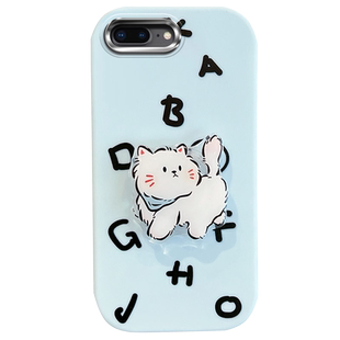 适用于苹果8plus手机壳iphone7p新款a1661可爱七spuls八splus猫咪p7全包p8防摔ip7软壳i7女ip8rplus带支架i8q