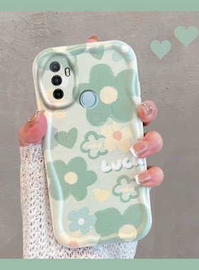 适用于oppoa32手机壳小清新pdvm00绿色0pp0a32花朵oppa32新款女opa全包0ppoa防摔poopa创意pdvmoo软壳opp0a23