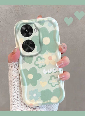 适用于华为nova11se手机壳小清新bon一al00绿色novo花朵nava新款n0va女nowa全包防摔套navo软壳note夏 novase