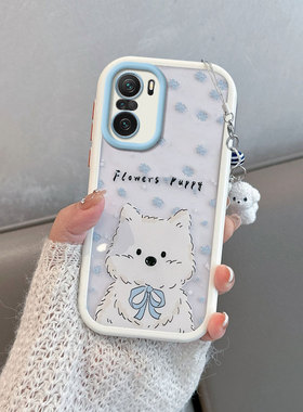 适用于红米k40手机壳透明redmik40pro女k4opro+小米m2012k11ac可爱小狗red米40k全包防摔k4o新款十创意por加