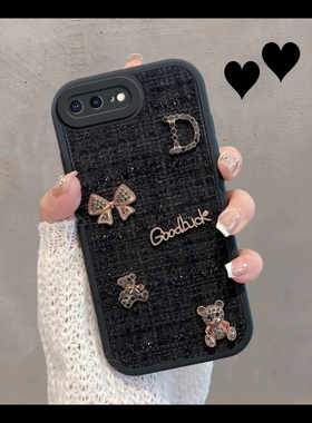 适用于苹果8plus手机壳7p新款a1661毛绒iphone七spuls秋冬ip八splus创意ip7rplus小香风i7女潮i8全包p7防摔p8