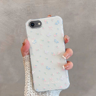 适用于苹果8手机壳iphone7不包镜头se3新款女es2小清新A1660蝴蝶i7薄款i8防摔第三代小ip八7s创意8s第二代ip7